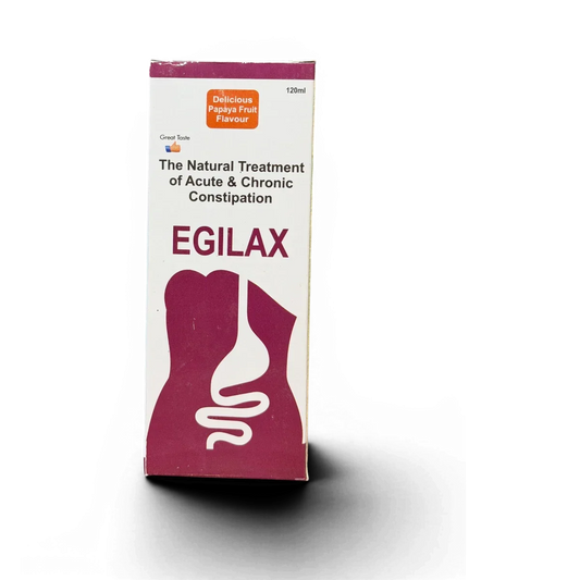 Egilax natural constipation relief syrup, papaya fruit flavor, 120ml for digestive health