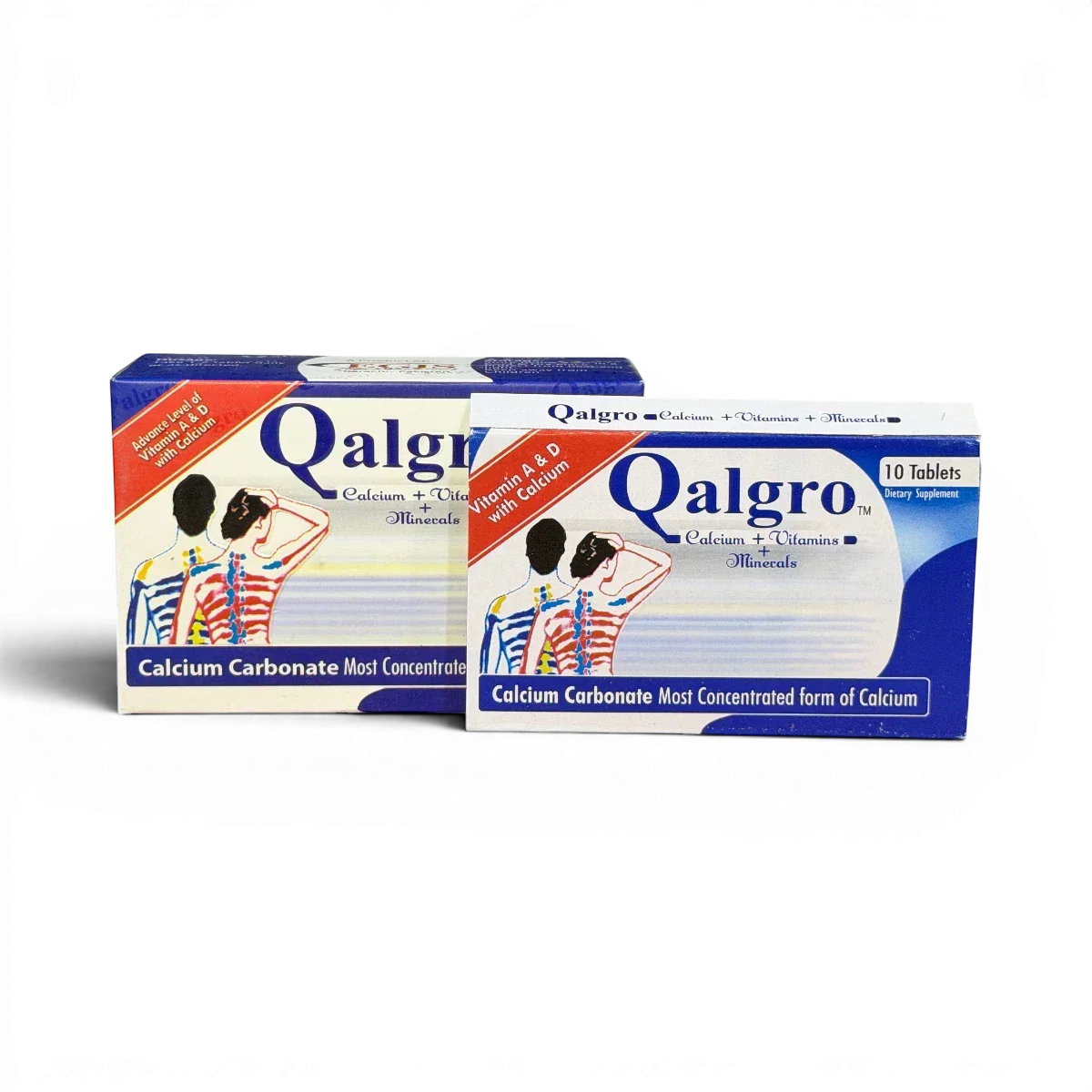 Qalgro calcium tablets with Vitamin A & D for bone strength, 10 tablets per pack