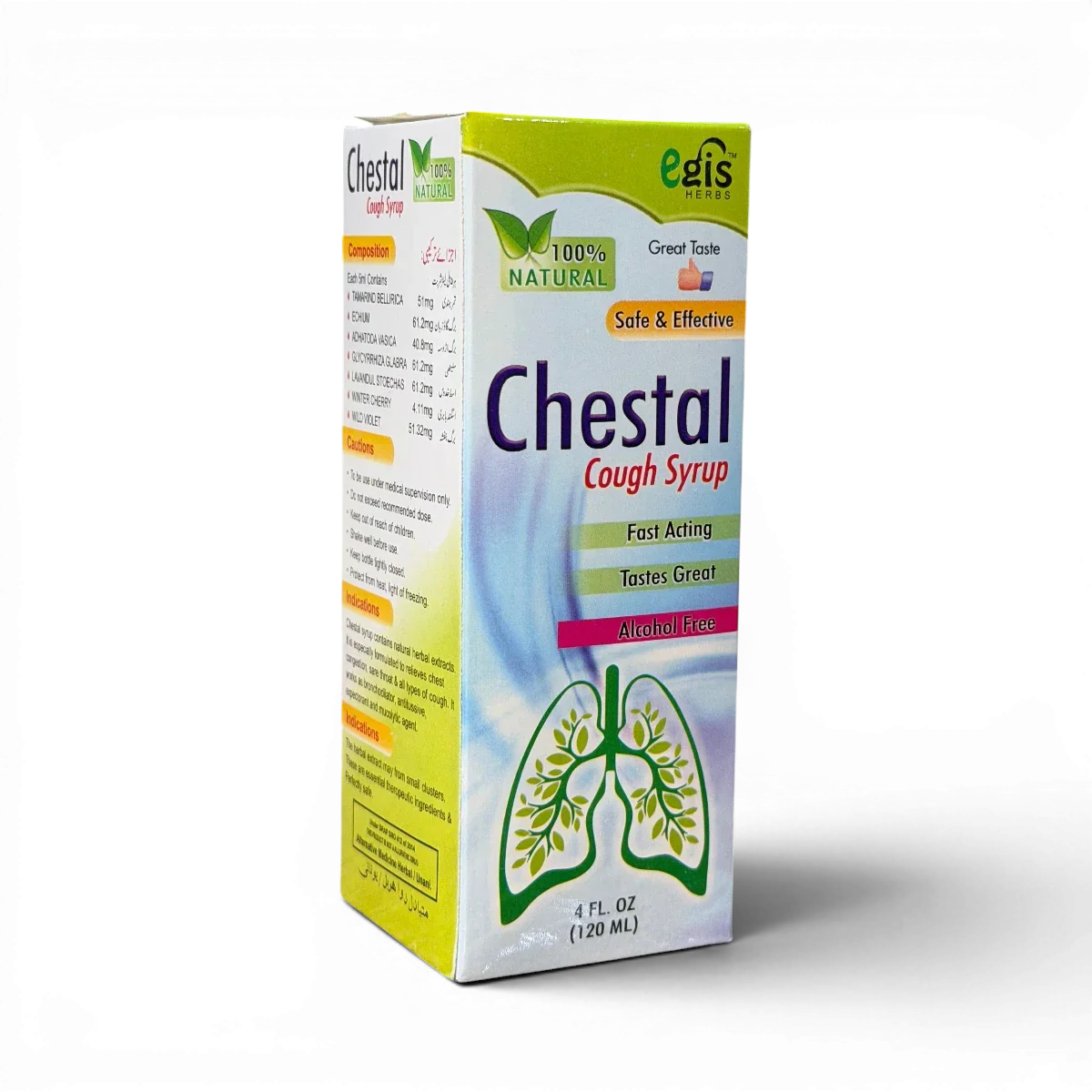 Chestal Cough Syrup – 100% natural, alcohol-free, fast-acting relief for chest congestion and cough, 120ml