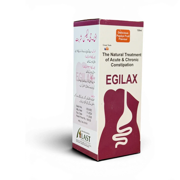 Egilax syrup for natural constipation relief, papaya flavor, 120ml digestive health treatment