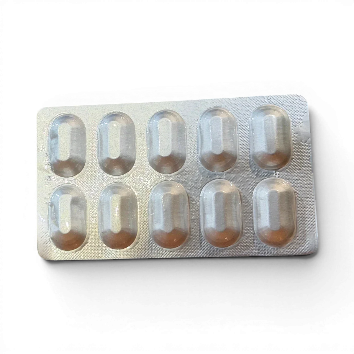 Blister pack of 10 oval softgel capsules for daily wellness and health support