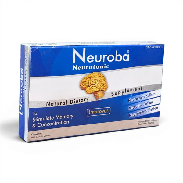 Neuroba Neurotonic supplement for memory & concentration, natural dietary brain health support with Ginkgo Biloba