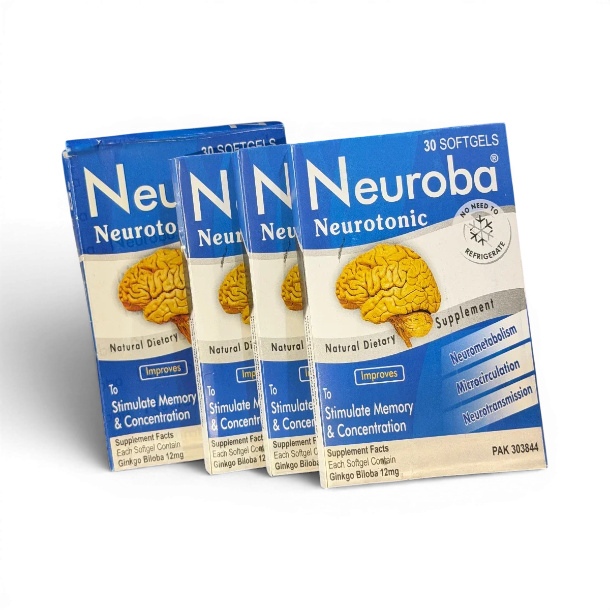 Neuroba Neurotonic softgels for memory & concentration, Ginkgo Biloba 12mg, natural brain supplement