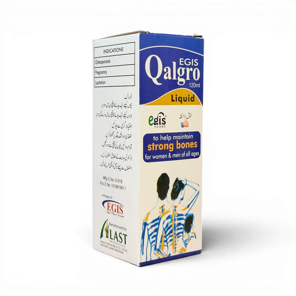 Qalgro Liquid 120ml for strong bones, supports osteoporosis, pregnancy & lactation, for all ages
