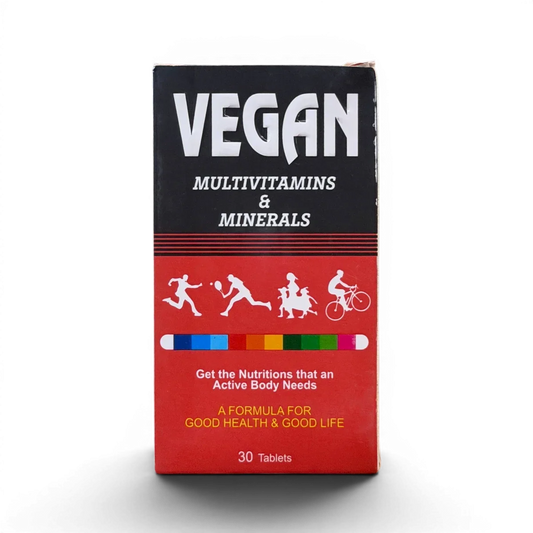 Vegan multivitamins & minerals for active body nutrition, 30 tablets for good health and wellness support